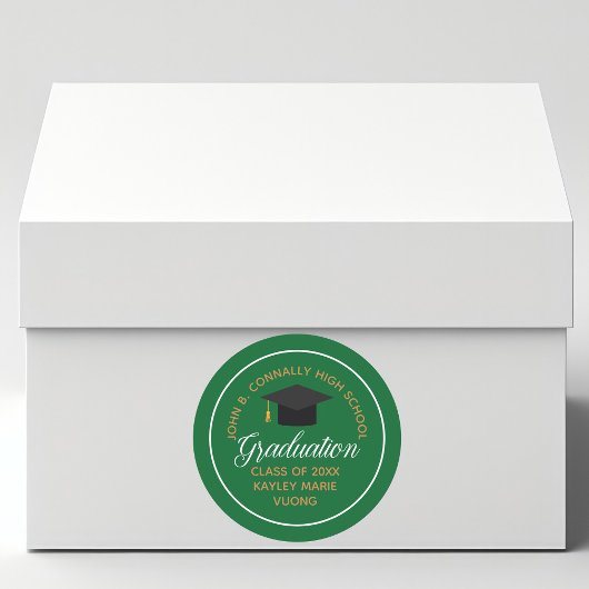 2025年卒業グリーン金ゴールドカスタムスクールパーティー ラウンドシール