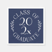 2025年卒業シックタイポグラフィ海軍 スタンダードカクテルナプキン (正面)