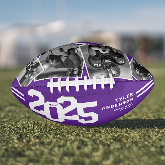 2025年卒業シニア4枚フォトパープル アメリカンフットボール