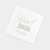 2025年卒業シルバーのスクリプトクラス 箔ナプキン (左)