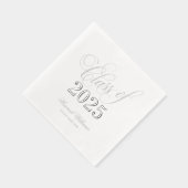 2025年卒業シルバーのスクリプトクラス 箔ナプキン (右)