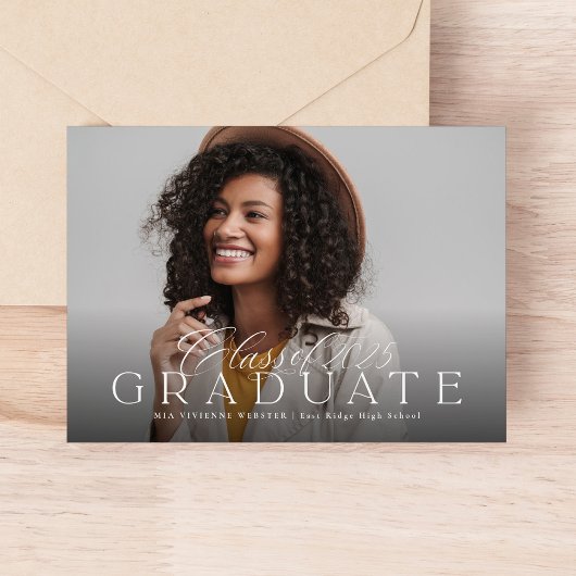 2025年卒業シンプル写真エレガント集 案内状