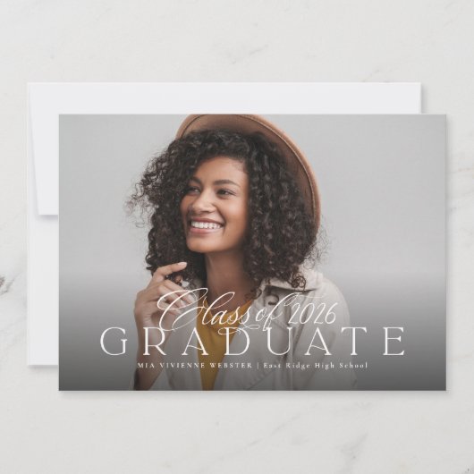 2025年卒業シンプル写真エレガント集 案内状 (正面)