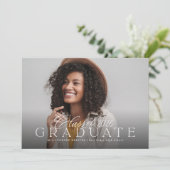 2025年卒業シンプル写真エレガント集 案内状 (スタンド正面)