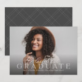 2025年卒業シンプル写真エレガント集 案内状 (正面/裏面)