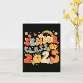 2025年卒業スクールレトロGroovのシニア25クラス カード (黄色い花)
