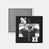 2025年卒業タイポグラフィはっきりしたフォトマグネット マグネット (正面/裏面)