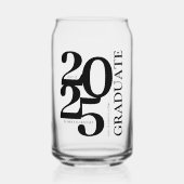 2025年卒業トレンディーブラック卒業 ガラス缶 (正面)