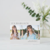 2025年卒業ニュートラルグレー写真卒業 ポストカード (スタンド正面)