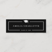 2025年卒業ネームカードモダン-お洒落黒 コーリングカード (正面)