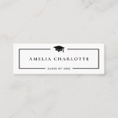 2025年卒業ネームカード – ミニマルモダンリスト コーリングカード (正面)