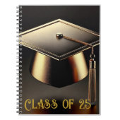 2025年卒業ノートブックのクラス – 金ゴールドキャップ ノートブック (正面)