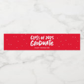 2025年卒業パーソナライズされた赤卒業 ペットボトルラベル (シングルラベル)