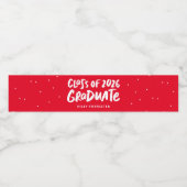 2025年卒業パーソナライズされた赤卒業 ペットボトルラベル (シングルラベル)