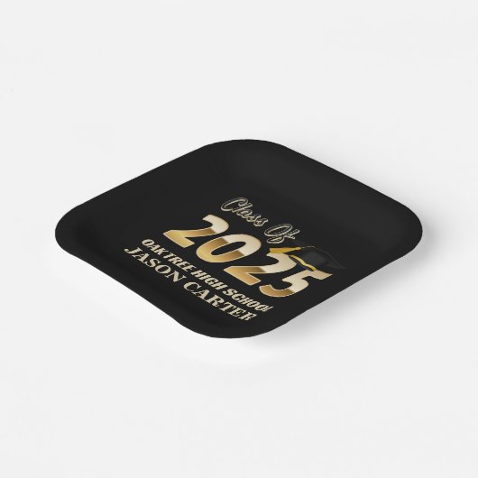 2025年卒業パーティーのシニア大学院 ペーパープレート (傾斜あり)