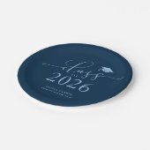 2025年卒業パーティーのネイビーブルークラス ペーパープレート (アングル)