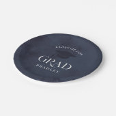 2025年卒業パーティーのネイビーモダンブルークラス ペーパープレート (アングル)