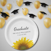 2025年卒業パーティーの黄色ひまわりクラス ペーパープレート