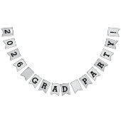 2025年卒業パーティーモダンシルバー バンティングフラッグ (全)