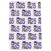 2025年卒業パープルとブラック ミディアムペーパーバッグ (正面)