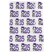 2025年卒業パープルとブラック ミディアムペーパーバッグ (裏面)