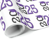 2025年卒業パープルキャップ（ブラック） ラッピングペーパー (ロールコーナー)