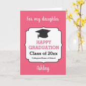 2025年卒業ピンクおめでとうクラス カード (黄色い花)