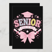 2025年卒業ピンクコケット弓の上級クラス 招待状 (正面/裏面)