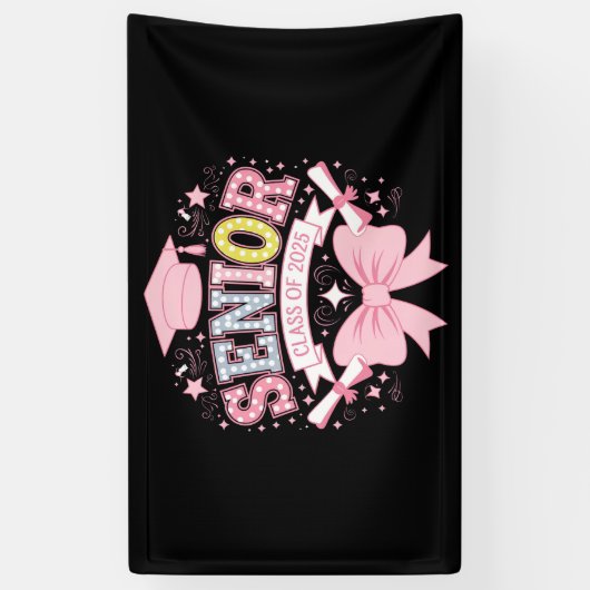 2025年卒業ピンクコケット弓の上級クラス 横断幕 (縦)