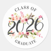 2025年卒業ピンクフローラ卒業 ラウンドシール (正面)