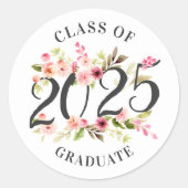 2025年卒業ピンクフローラ卒業 ラウンドシール (正面)