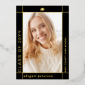 2025年卒業フォイル発表のブラッククラス 箔招待状 (正面)