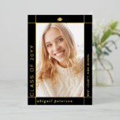 2025年卒業フォイル発表のブラッククラス 箔招待状 (立ち正面)