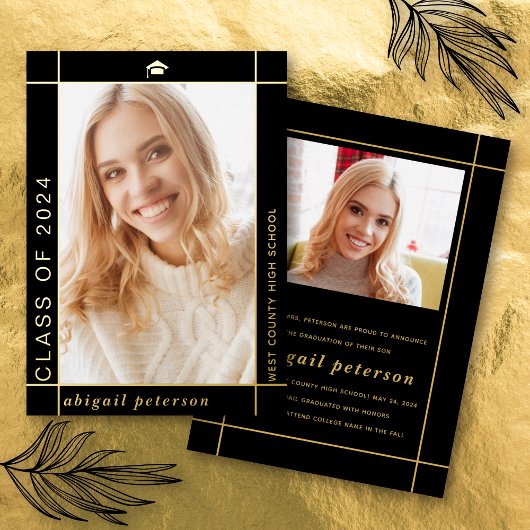 2025年卒業フォイル発表のブラッククラス 箔招待状