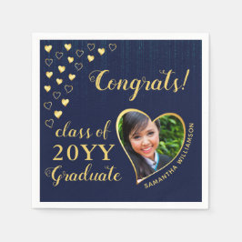 2025年卒業フォトブルー卒業会のクラス スタンダードカクテルナプキン