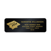 2025年卒業ブラックと金ゴールドクラス ラベル (正面)