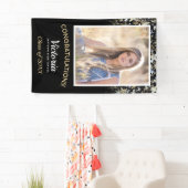 2025年卒業ブラックと金ゴールド写真 横断幕 (インサイチュ)