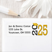 2025年卒業ブラック&金ゴールドスクールカラー ラベル (インサイチュ)