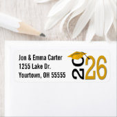 2025年卒業ブラック&金ゴールドスクールカラー ラベル (インサイチュ)