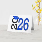 2025年卒業ブルーとブラックスクールカラー カード (黄色い花)