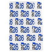 2025年卒業ブルーとブラック ミディアムペーパーバッグ (裏面)