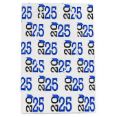 2025年卒業ブルーとブラック ミディアムペーパーバッグ (正面)