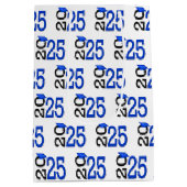 2025年卒業ブルーとブラック ミディアムペーパーバッグ (裏面)