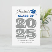 2025年卒業ブルー&グレー招待状 招待状 (スタンド正面)