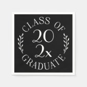 2025年卒業ホワイトタイポグラフィ スタンダードカクテルナプキン (正面)