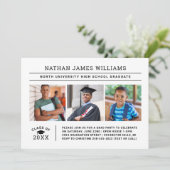 2025年卒業ホワイト3写真卒業 招待状 (スタンド正面)