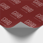 2025年卒業レッドミニマリストのクラス ラッピングペーパー (角)