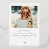 2025年卒業写真のお知らせ 箔招待状 (裏面)