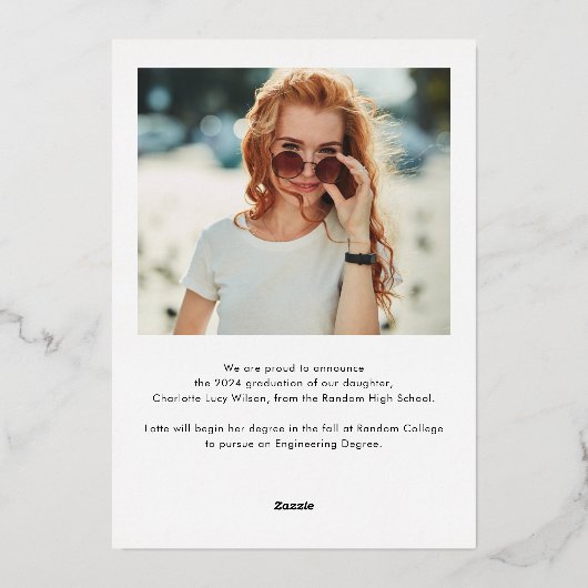 2025年卒業写真のお知らせ 箔招待状 (裏面)