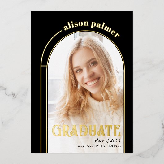 2025年卒業写真のGRADATE Class 箔招待状 (正面)